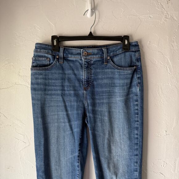 Chico’s So Slimming Girlfriend Skinny Jeans Button Hem Blue Denim Size‎ 8 - Picture 2 of 9